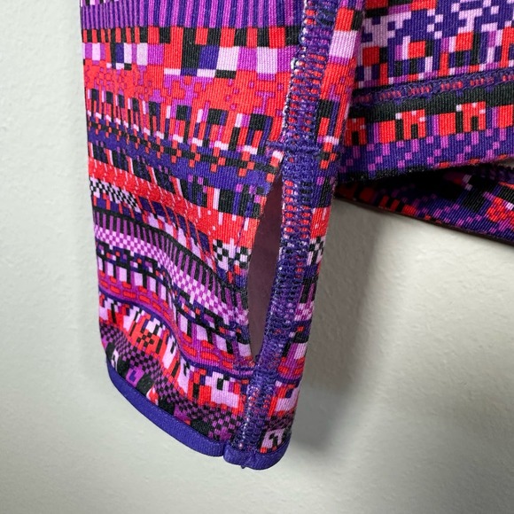 Nike Pro Dri-Fit Large Red Purple Black 1/2 Zip Long Sleeve Pullover - Picture 5 of 5